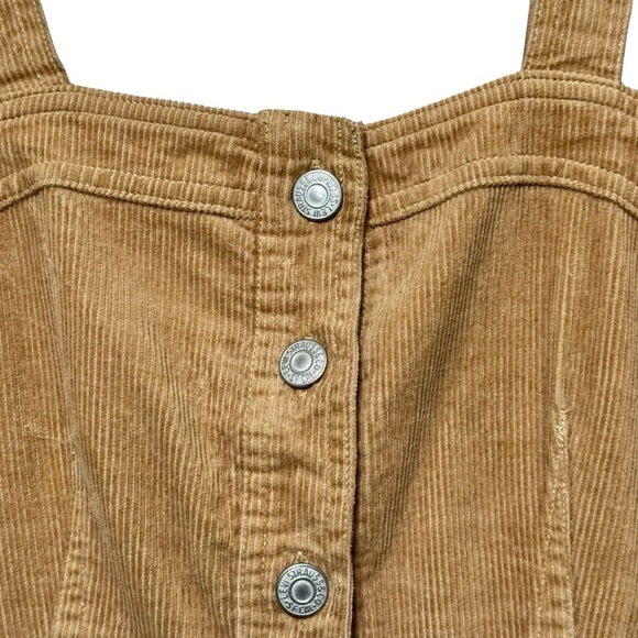 Levi’s Fiorella Corduroy Tan Button Down Front Mini Jumper Dress size XS - Picture 8 of 16